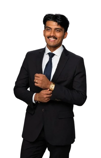 Jonah Joy, Founder of Brightside English, in a black suit